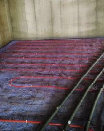 In-floor heating tubing installation